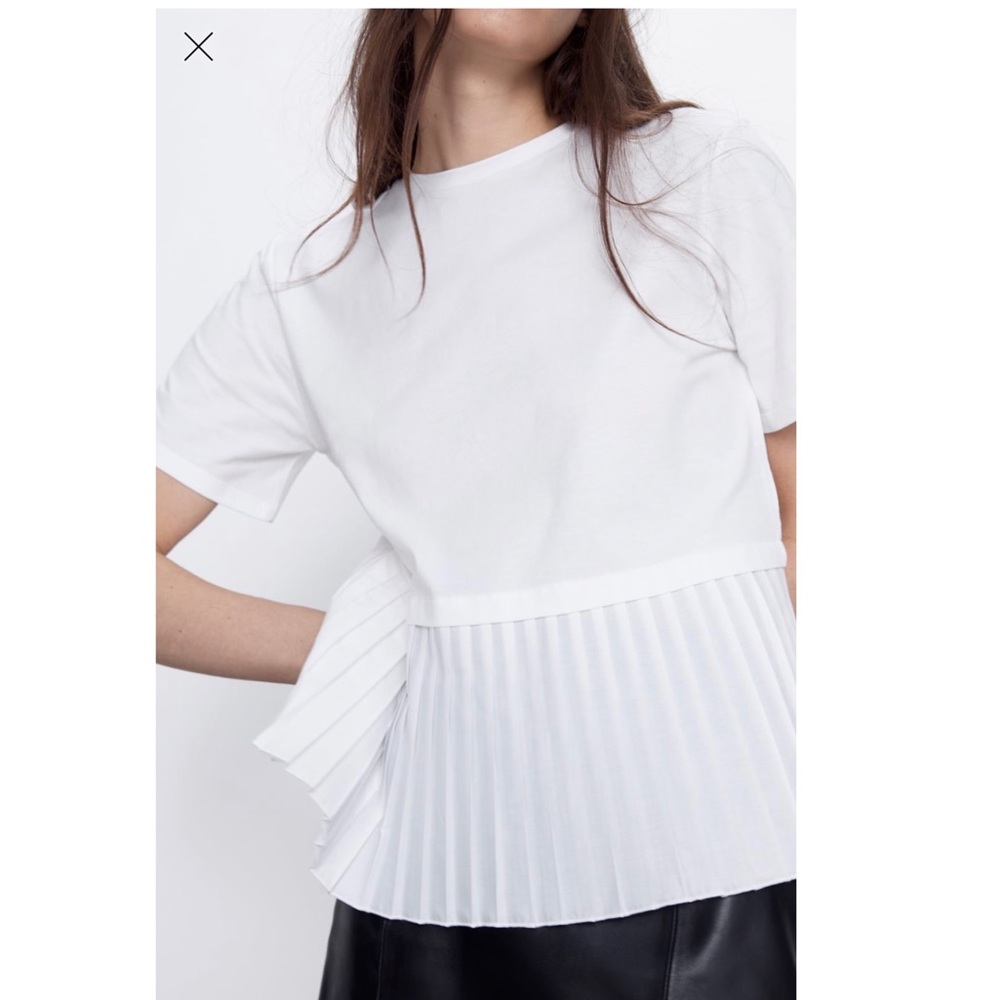 NWT ZARA PLEATED T-SHIRT